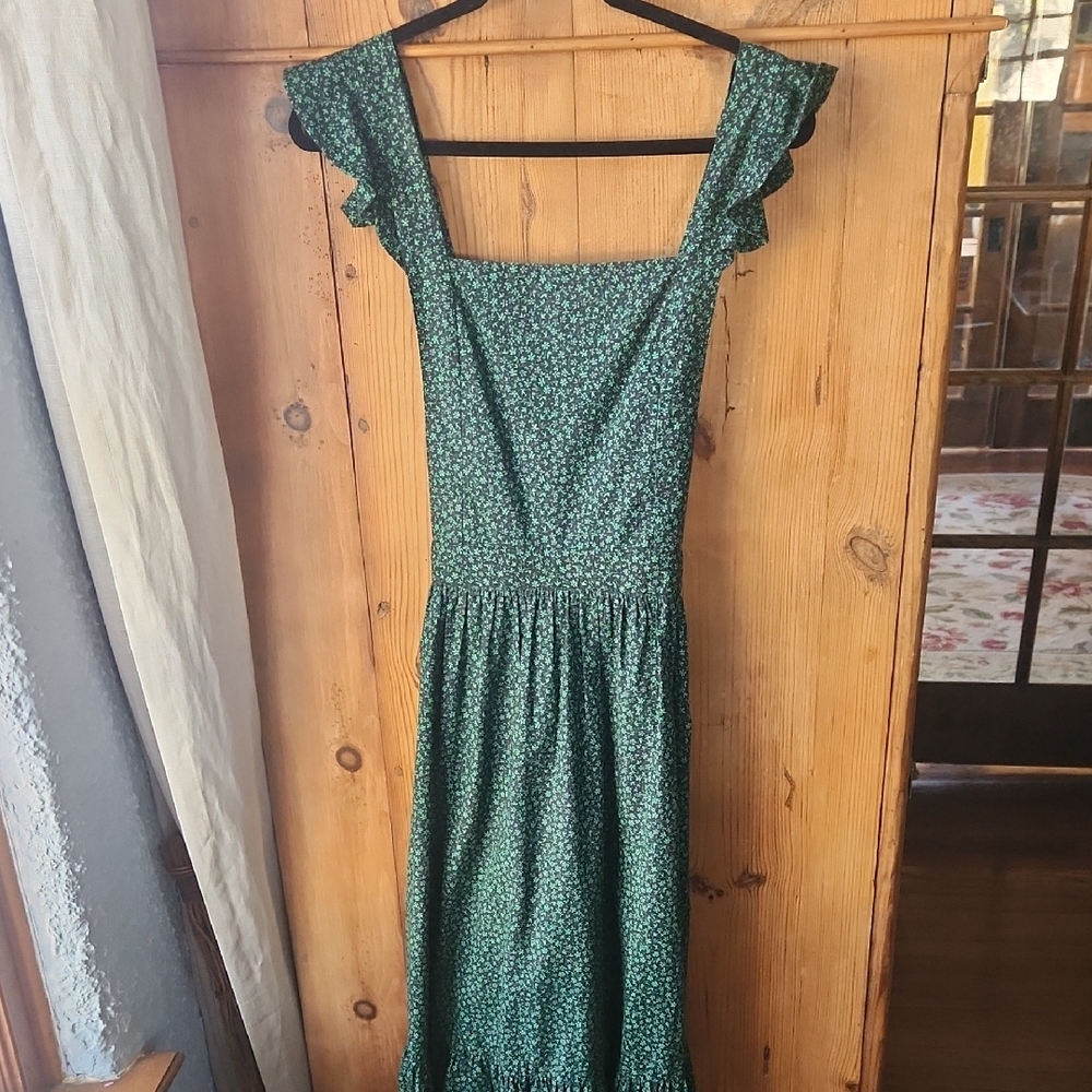 Zara Green Floral Midi Dress